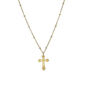 collier pendentif croix doré chainette Hazanellie
