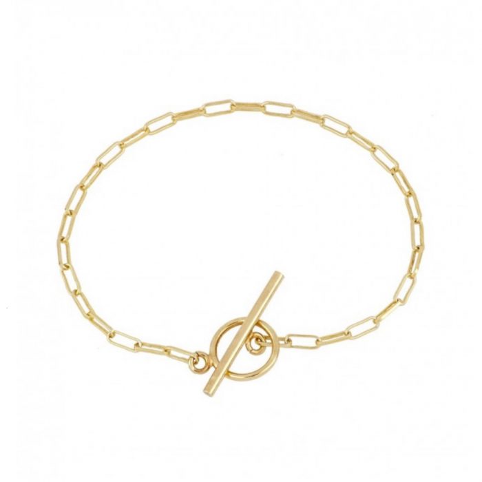 Bracelet chainette doré fermé par une barre
